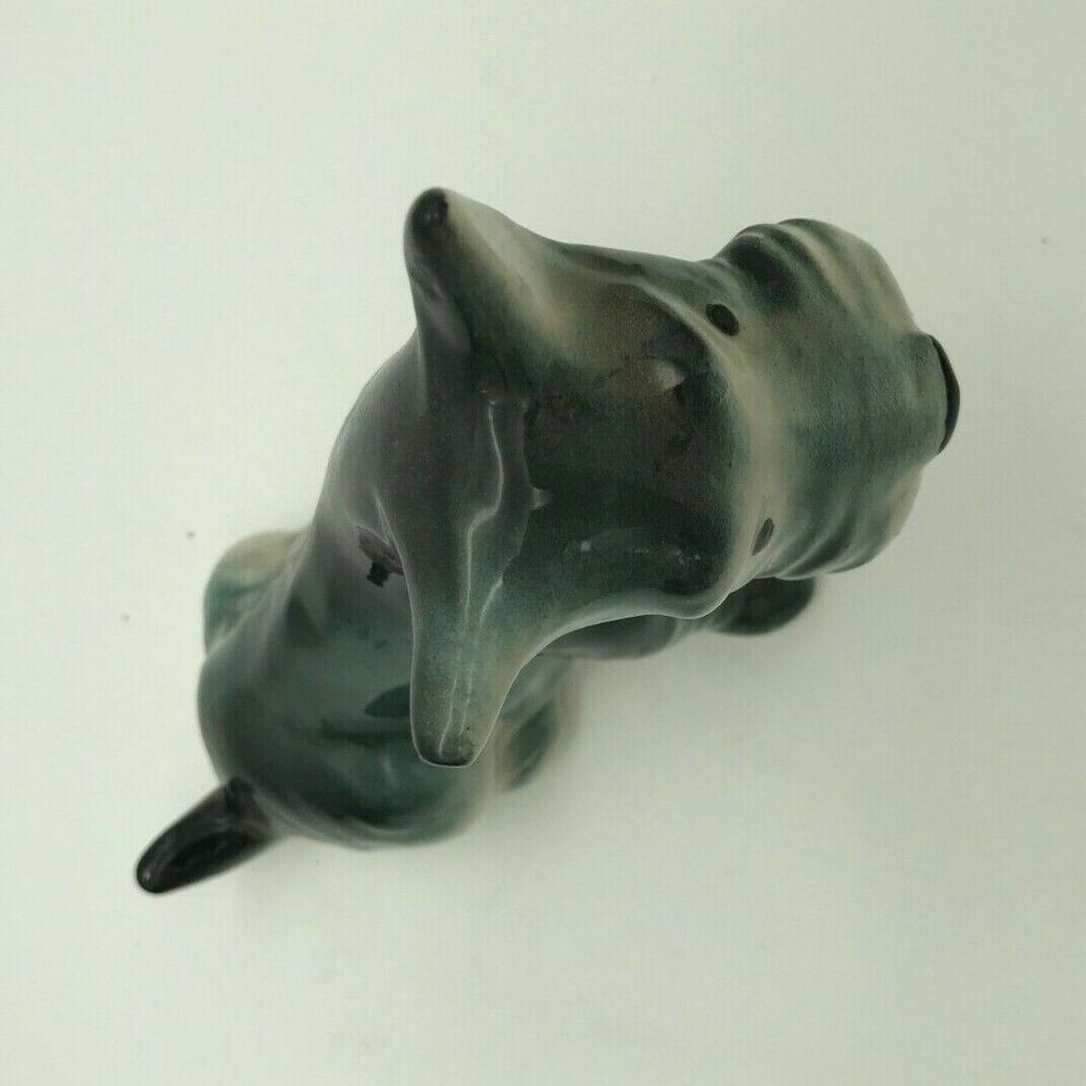 Vintage Scottie Dog Ceramic Figurine Black & Gray Puppy Scottish Terrier Dog - Picture 9 of 11